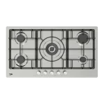 مسطح غاز بلت ان بيكو، 5 شعلة غاز، 90 سم، فضي HIMW-95226-SXEL