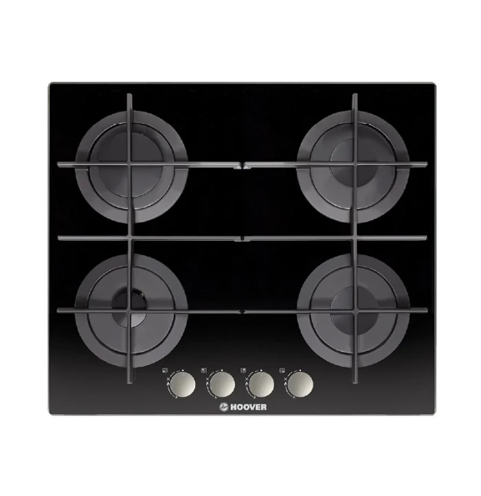 بوتاجاز هوفر مسطح بلت إن 4 شعلة غاز أسود زجاجي HGV64SMTCGB EGY