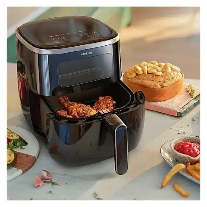 HD9257-80-03 قلاية كهربائية فيليبس بدون زيت سعة 5.6  لتر - تقنية Air Rapid - شاشة تعمل باللمس - اللون اسود HD9257/80 - الصورة 6